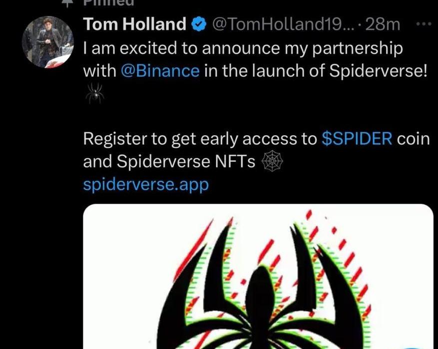 Скам от имени Тома Холланда и Binance: злоумышленники взломали аккаунт актера